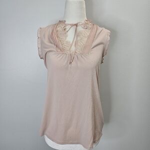 Express Lace Detail Ribbon Tie Blossom Tank